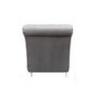 Chaise Lounge Seat in Grey Tufted Crushed Velvet - Shankar