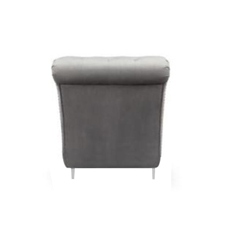 Chaise Lounge Seat in Grey Tufted Crushed Velvet - Shankar