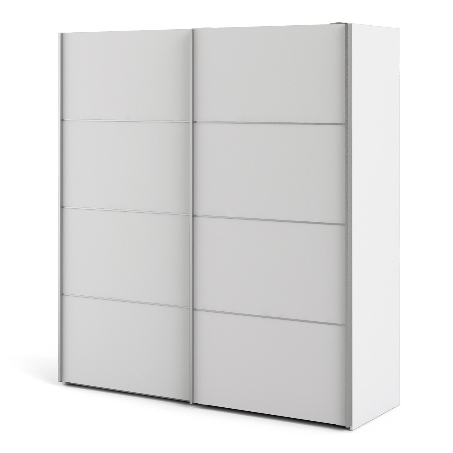 Tall White 2 Door Sliding Wardrobe with Shelves Verona
