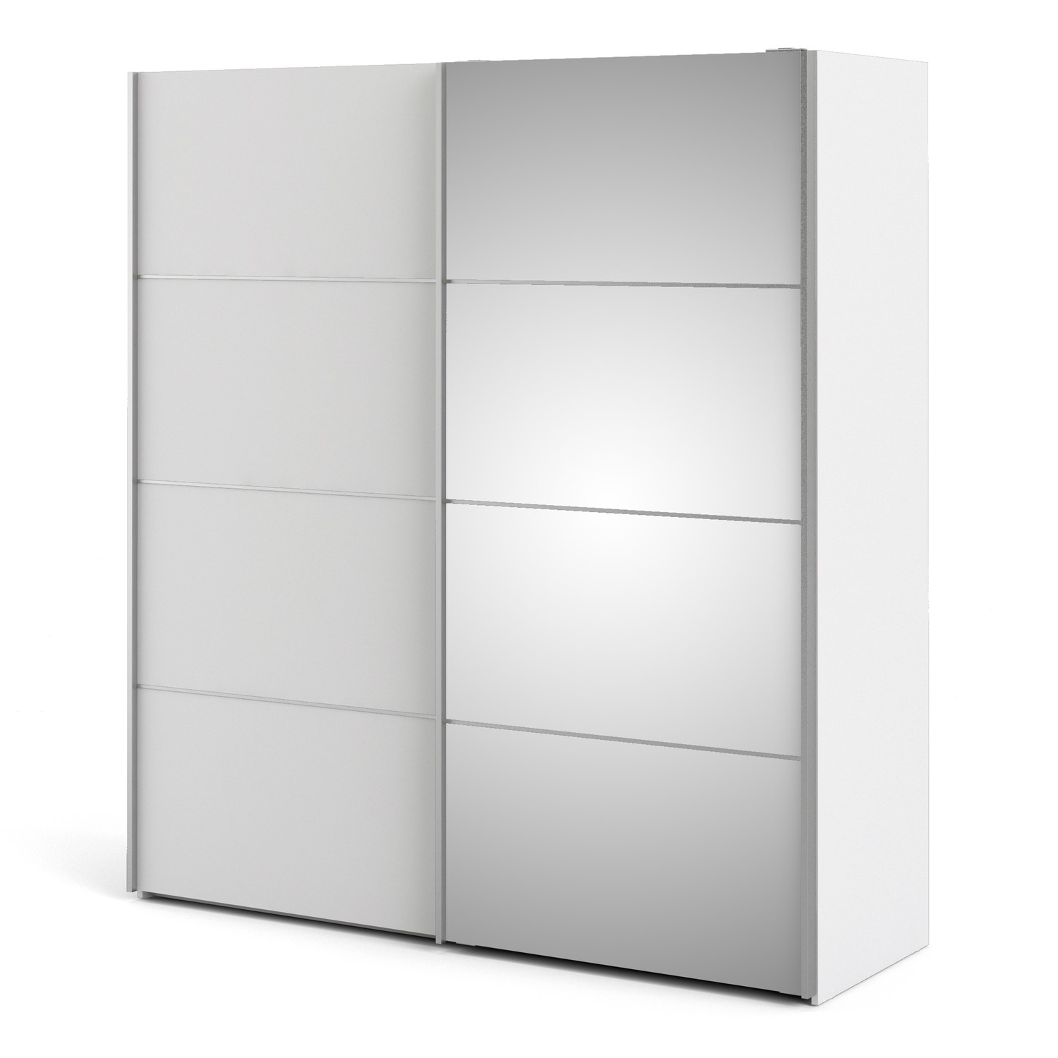 Tall White 2 Door Sliding Mirrored Wardrobe Verona BuyItDirect.ie