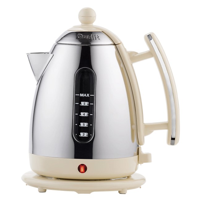 Dualit 72402 Cordless Jug Kettle, 1.5 L - Stainless Steel with Cream Trim  220 Volts NOT FOR USA