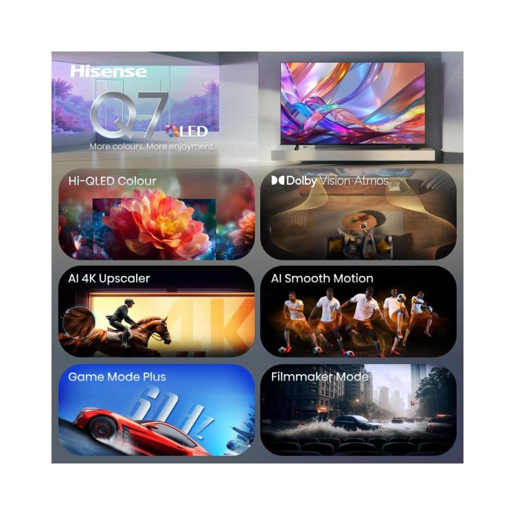 Hisense 75Q7STUK 75 Inch 4K QLED Smart TV – Ultra HD HDR Freely & Dolby Vision
