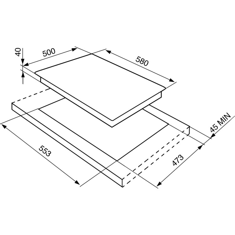 Refurbished Smeg Cucina SE435S 58cm 4 Zone Sealed Plate Hob Stainless Steel