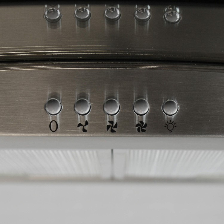 electriQ 90cm Curved Glass Chimney Cooker Hood - Stainless Steel 