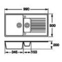 1.5 Bowl White Composite Kitchen Sink with Reversible Drainer - CDA