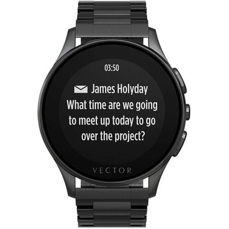 Box Open Vector Luna Unisex Smart Watch - Black Case with Black Bracelet