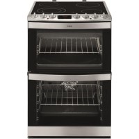 AEG 47102V-MN 60cm Electric Double Oven Cooker With Ceramic Hob Stainless Steel