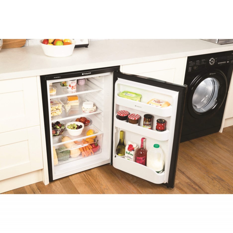 Hotpoint RLAAV22K1 55cm Wide Freestanding Under Counter Fridge Shiny