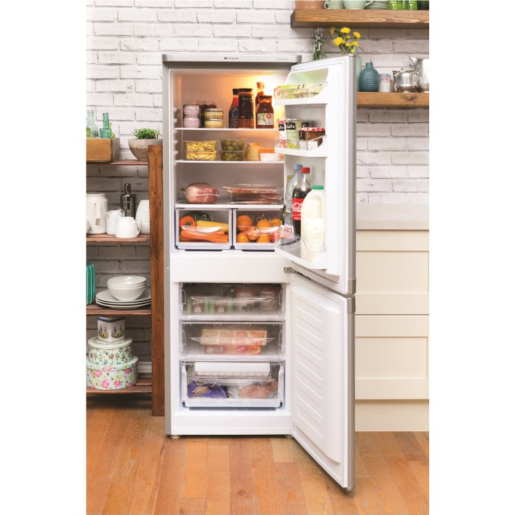 Hotpoint NRFAA50S Ice Diamond Freestanding Fridge Freezer Silver