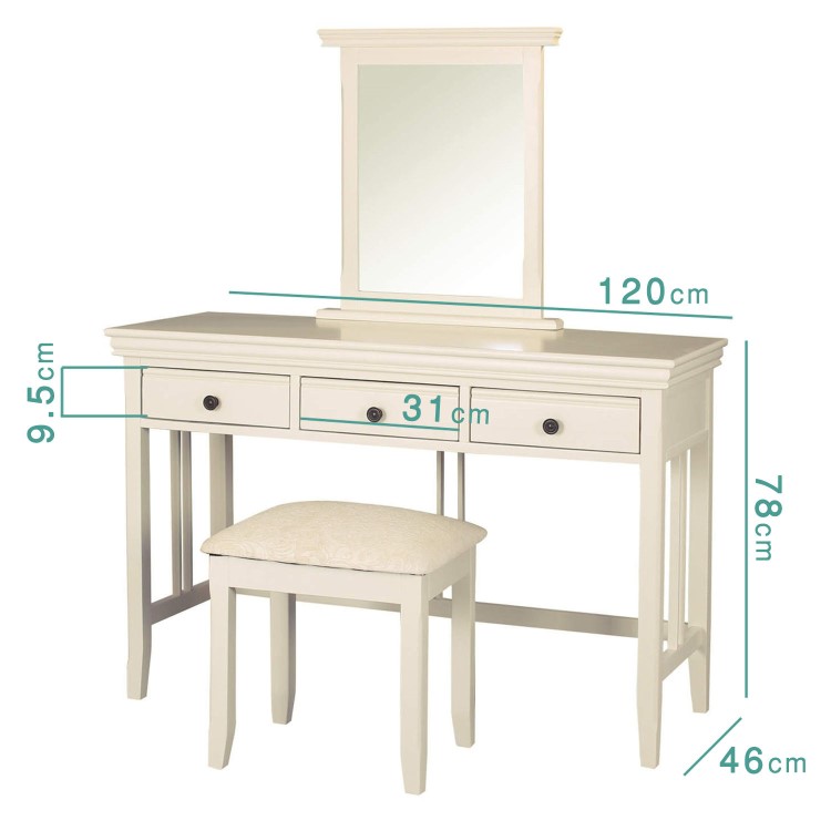 GRADE A3 - Savannah Solid Acacia Wood Dressing Table in Ivory