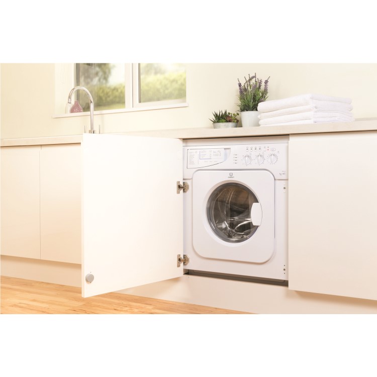 Indesit IWDE126 6kg Wash 5kg Dry 1200rpm Integrated Washer Dryer - White