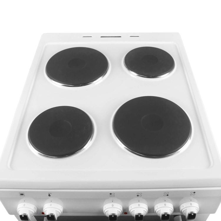 electriQ 50cm Electric Single Cooker With Solid Hotplate - White