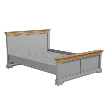 GRADE A3 - Loire Grey and Oak Kingsize Bed Frame