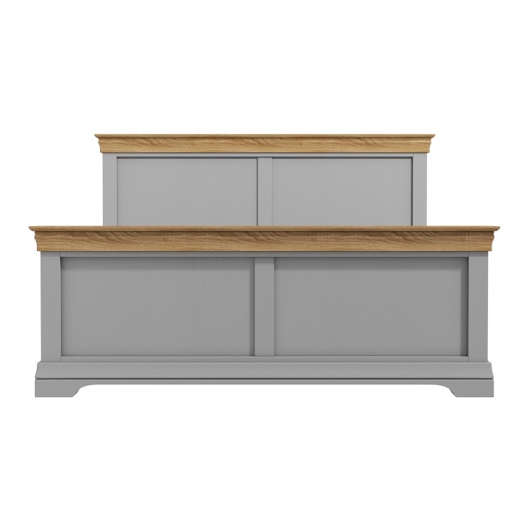 GRADE A3 - Loire Grey and Oak Kingsize Bed Frame