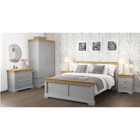 GRADE A3 - Loire Grey and Oak Kingsize Bed Frame
