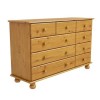 Wide Pine Chest of 9 Drawers - Hamilton