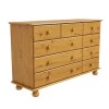 Wide Pine Chest of 9 Drawers - Hamilton