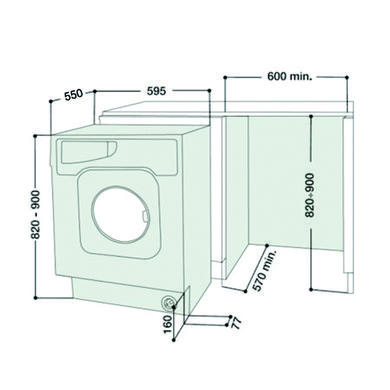 Hotpoint BHWM1292 7kg 1200rpm Integrated Washing Machine - White