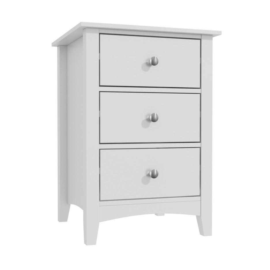 Finch 3 Drawer Bedside Cabinet in Light Grey - BuyItDirect.ie