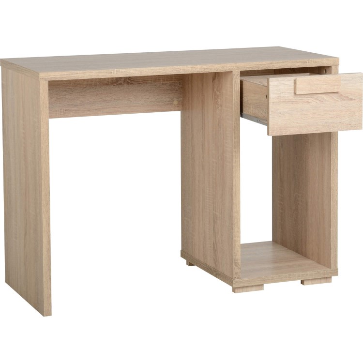 Small Oak Effect Office Desk with Storage - Cambourne - Seconique