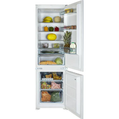 White Knight FF250IHE 54cm Wide 70-30 Integrated Upright Fridge Freezer - White