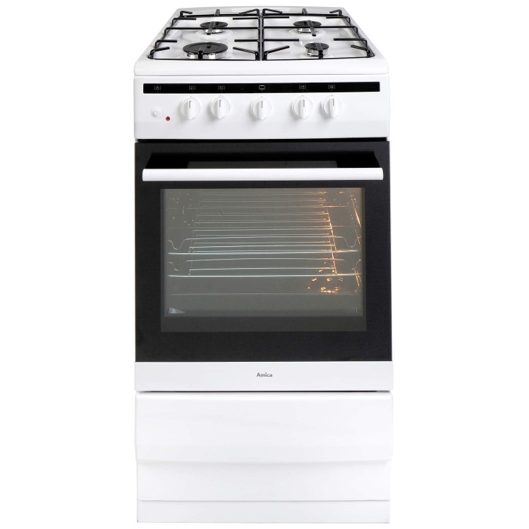 Amica 508GG5W 50cm Single Oven Gas Cooker - White
