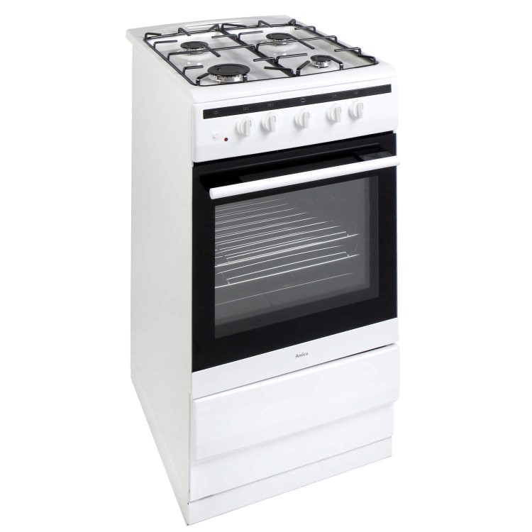 Amica 508GG5W 50cm Single Oven Gas Cooker - White