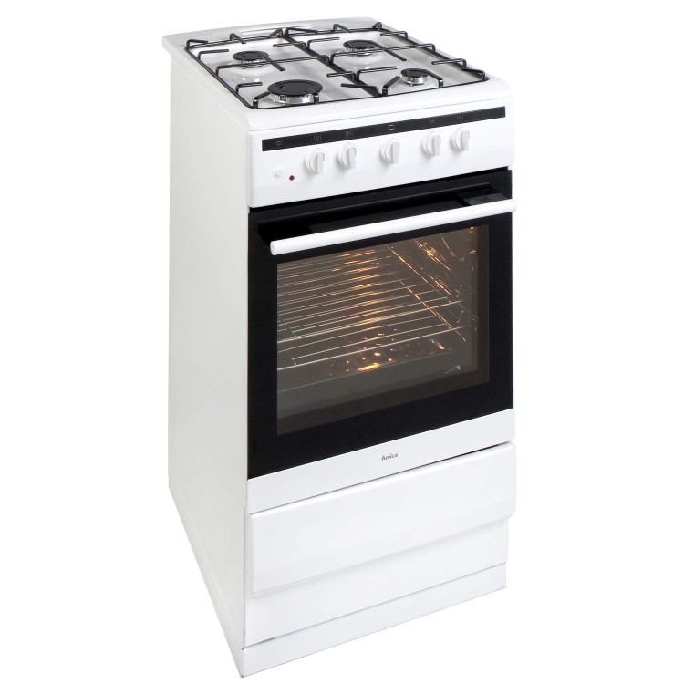 Amica 508GG5W 50cm Single Oven Gas Cooker - White