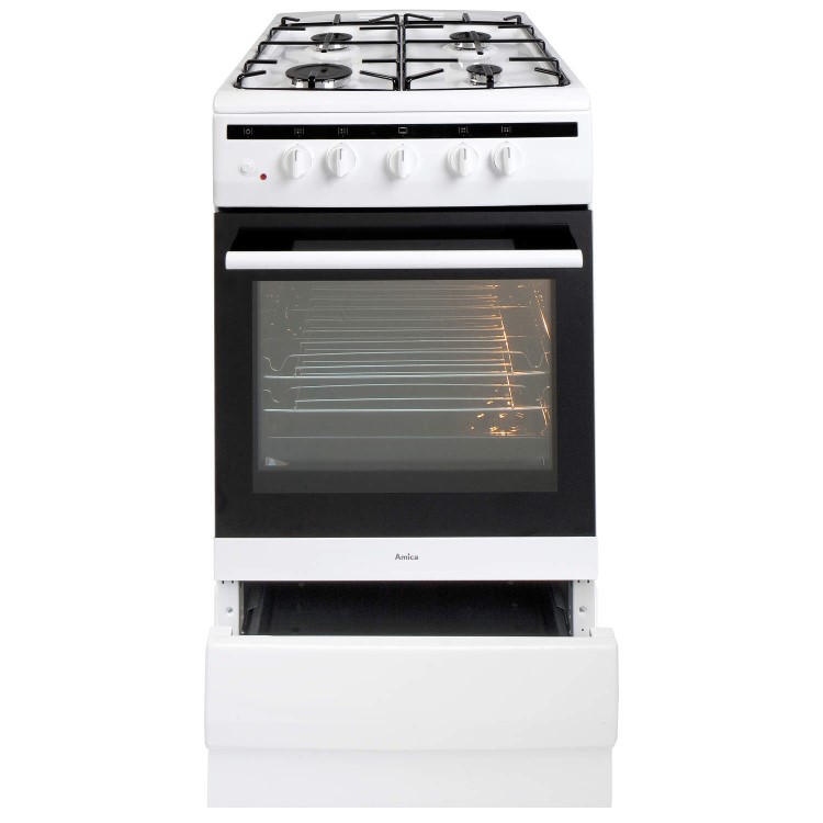 Amica 508GG5W 50cm Single Oven Gas Cooker - White