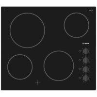 Refurbished Bosch Serie 2 PKE611CA1E 60cm 4 Zone Ceramic Hob with Knob Controls Black