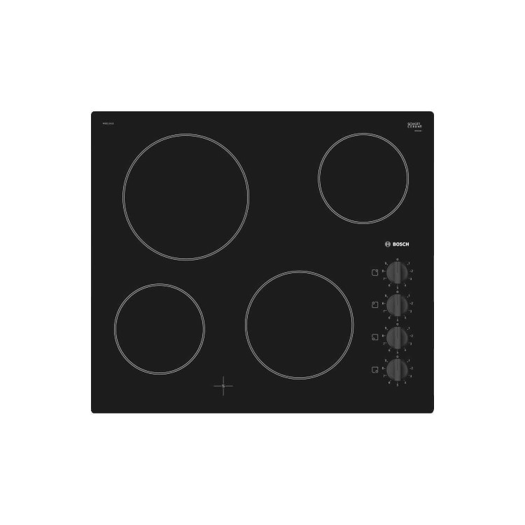 Refurbished Bosch Serie 2 PKE611CA1E 60cm 4 Zone Ceramic Hob with Knob Controls Black
