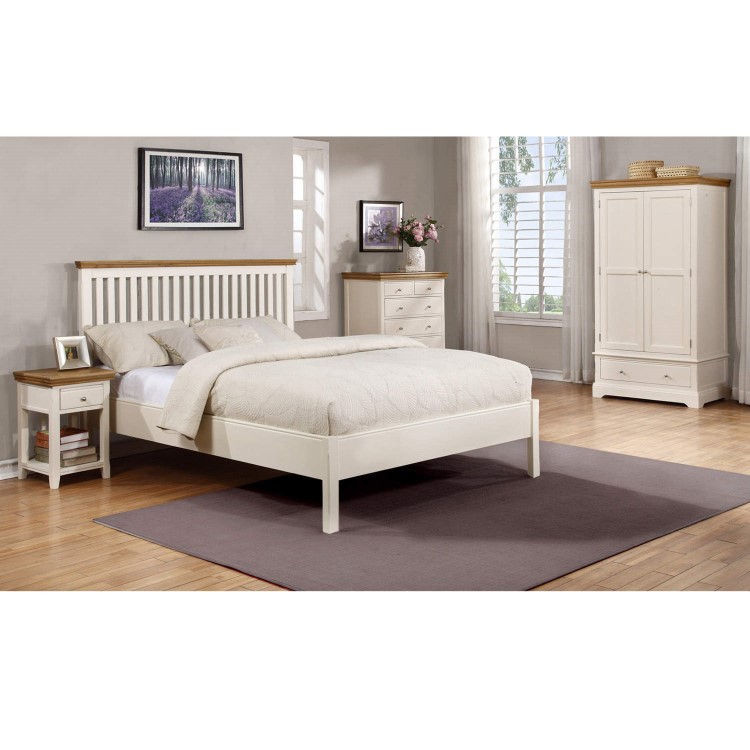 Charleston Two Tone Wardrobe in Solid Oak and Painted Cream