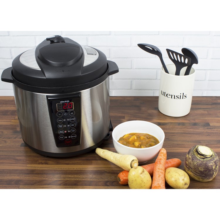 electriQ 6 litre 7-in-1 Electric Multifunction Pressure Cooker