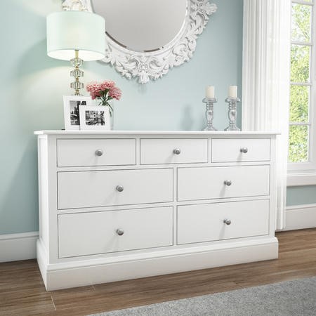 Harper White Solid Wood 4 3 Wide Chest Of Drawers Buy It Direct