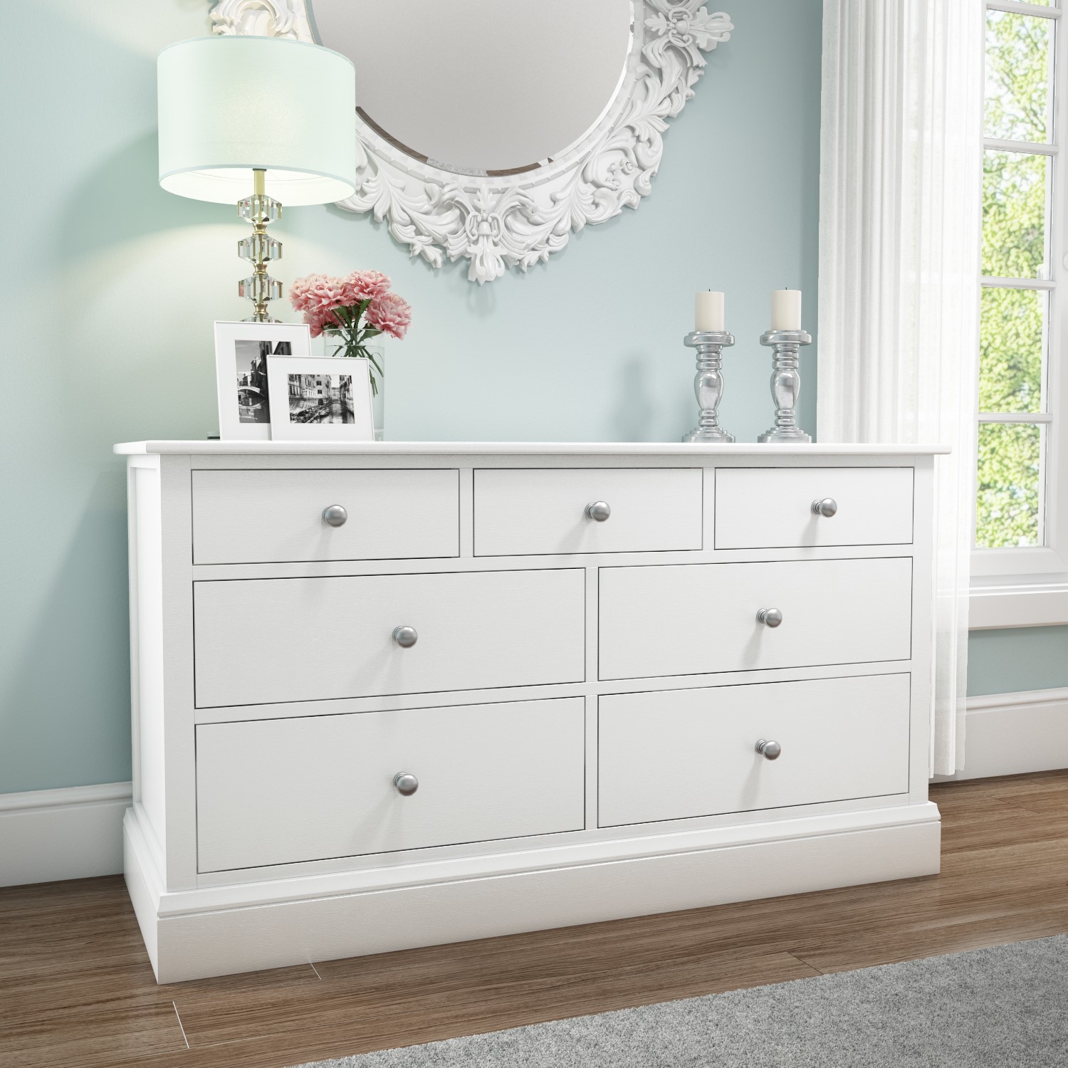 Harper White Solid Wood 4 3 Wide Chest Of Drawers Buy It Direct