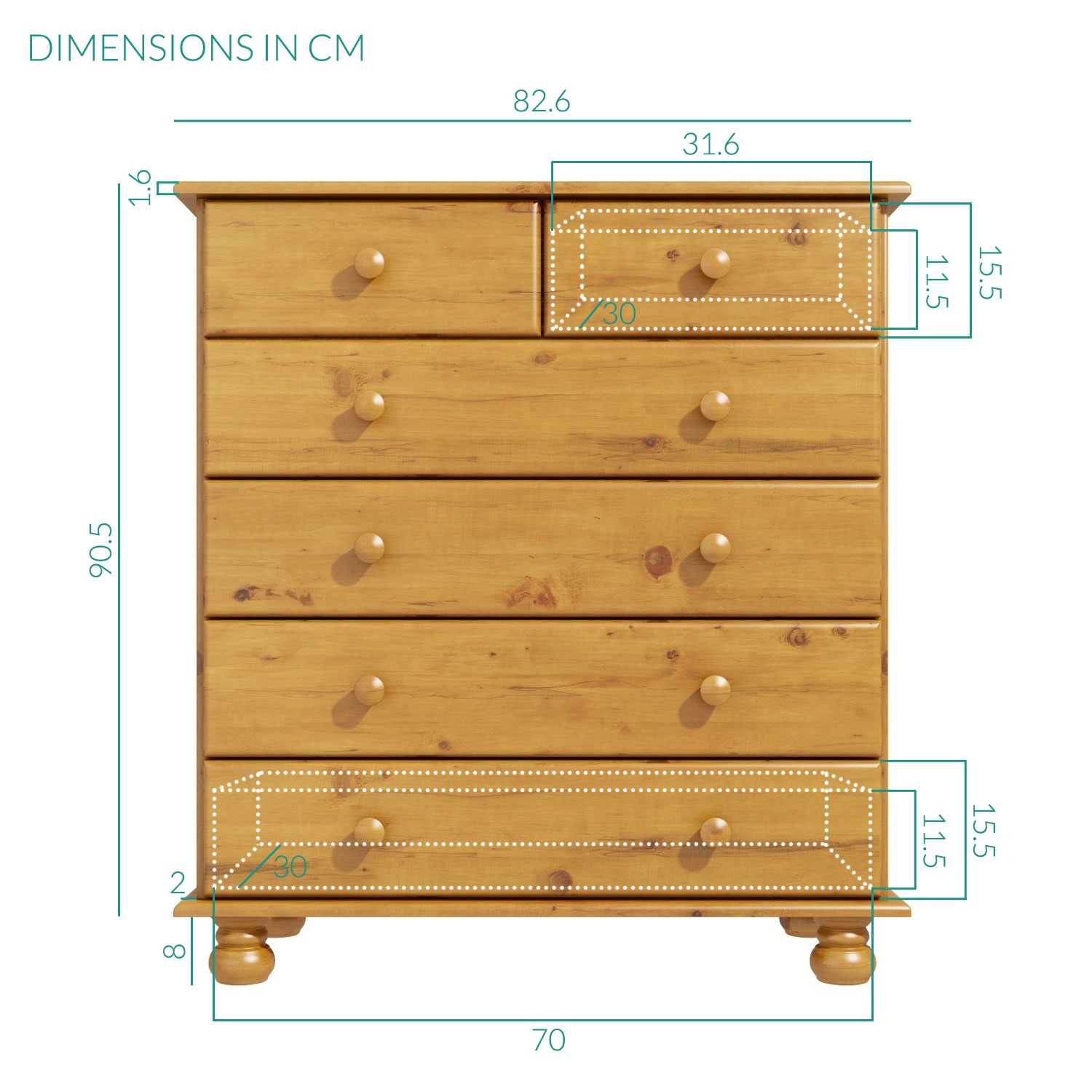 Hamilton 2 4 Chest Of Drawers In Pine Buy It Direct