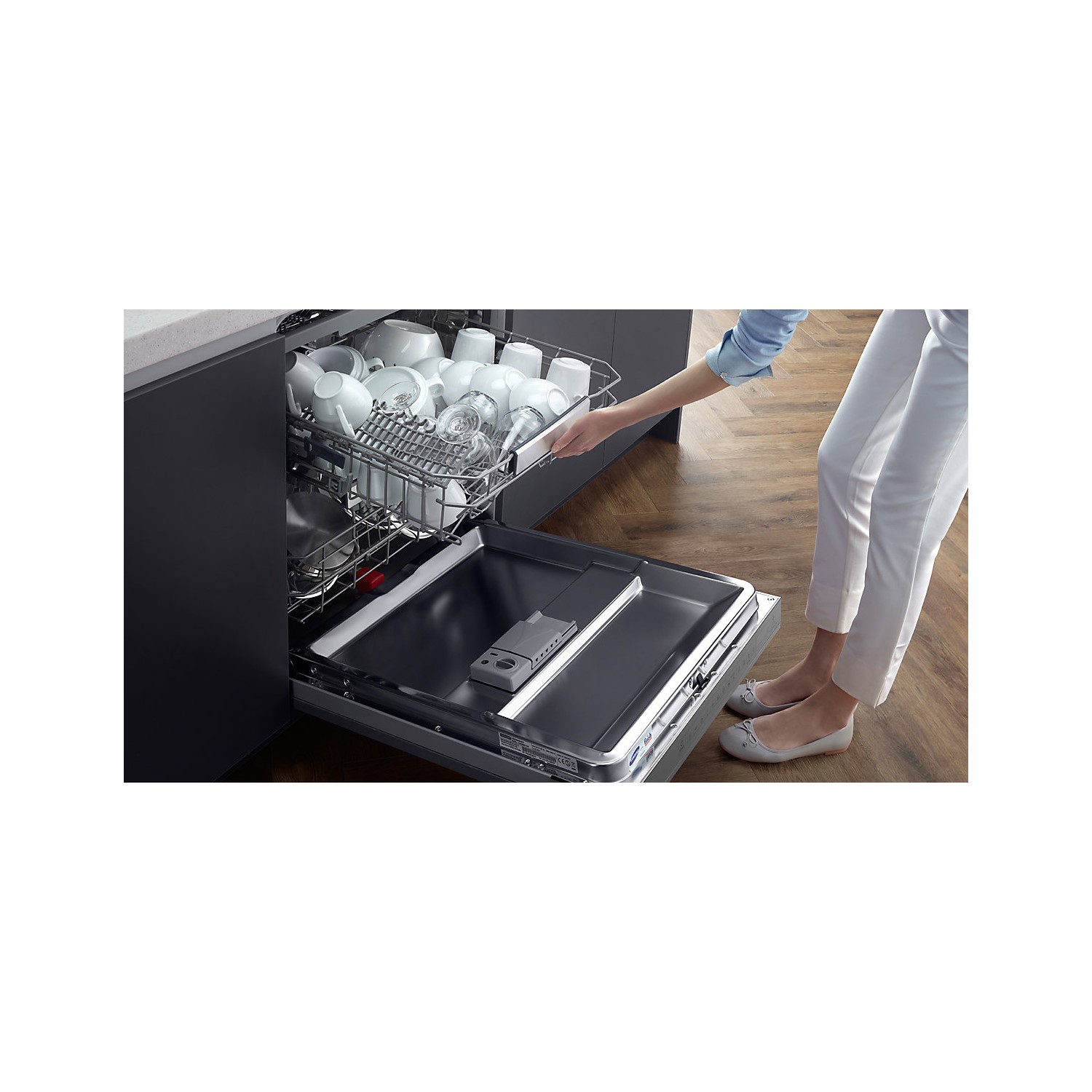 Samsung DW60M9550BB 14 Place Fully Integrated WaterWall Dishwasher