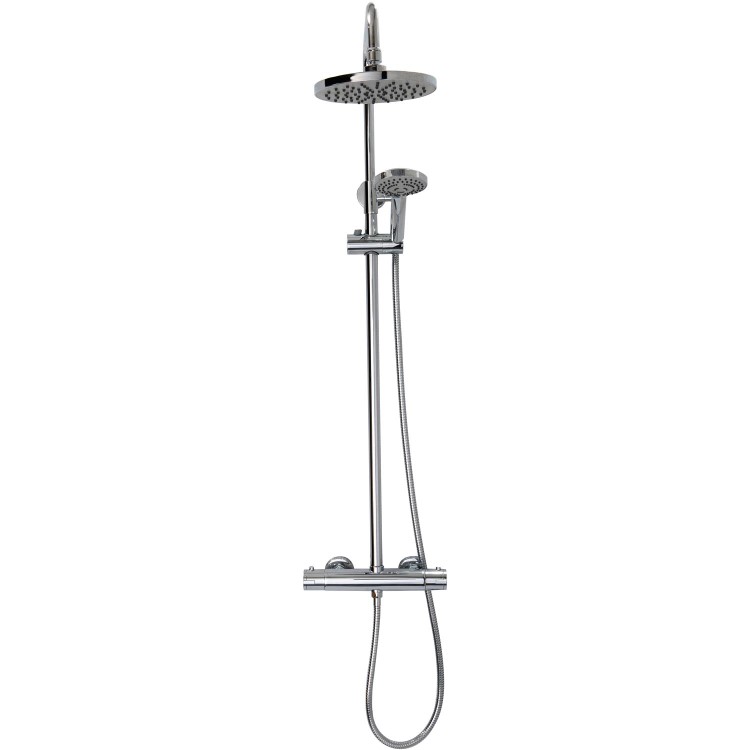 GRADE A1 - Dio Round Shower with Thermostatic Valve & Slide Rail Kit