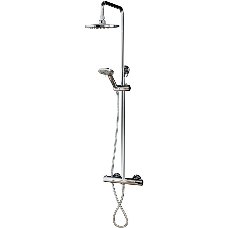 GRADE A1 - Dio Round Shower with Thermostatic Valve & Slide Rail Kit