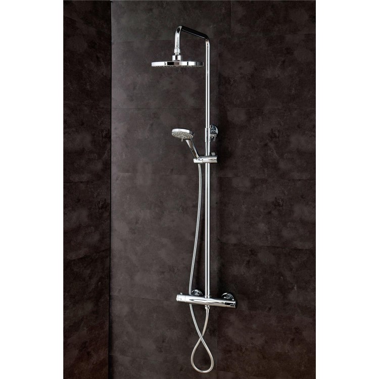 GRADE A1 - Dio Round Shower with Thermostatic Valve & Slide Rail Kit