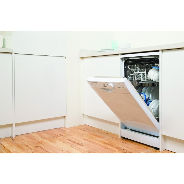 Indesit DSR15B1 10 Place Slimline Freestanding Dishwasher - White