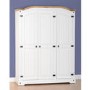 Corona 3 Door Wardrobe in Pine and White - Seconique