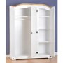 Corona 3 Door Wardrobe in Pine and White - Seconique