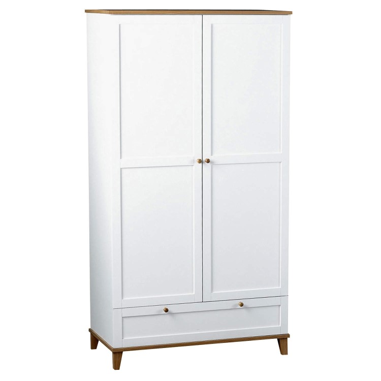 Seconique Arcadia Ash 2 Door 1 Drawer Wardrobe