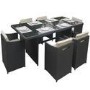 Black Rattan Garden Furniture Dining Set - Table & 6 Chairs