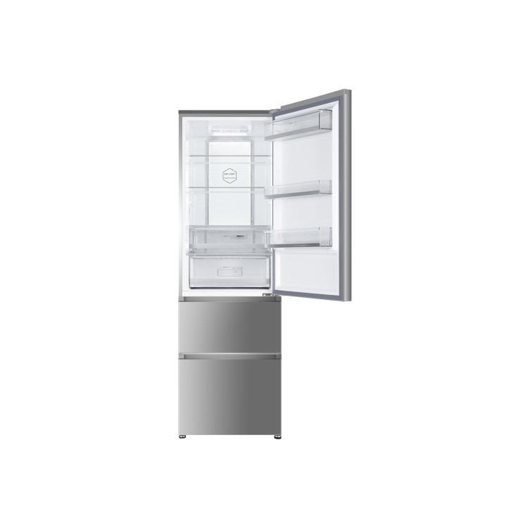 Refurbished Haier A3FE635CGJE Freestanding 343 Litre Frost Free Fridge Freezer Stainless Steel