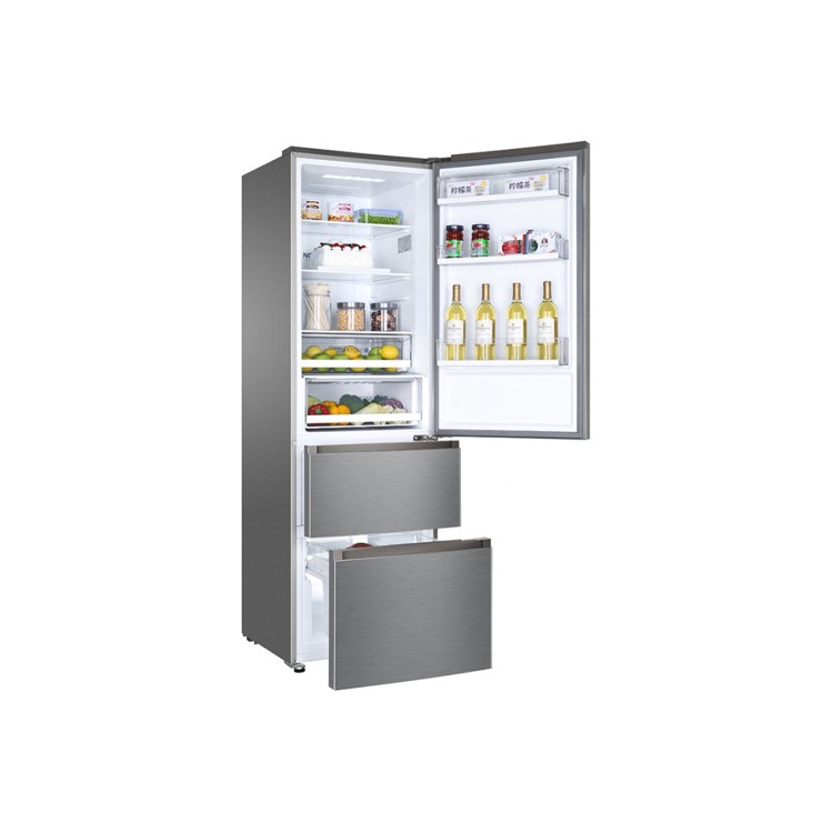 Refurbished Haier A3FE635CGJE Freestanding 343 Litre Frost Free Fridge Freezer Stainless Steel