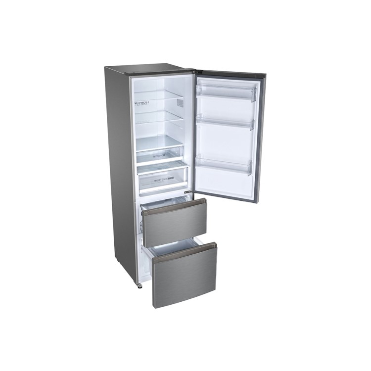 Refurbished Haier A3FE635CGJE Freestanding 343 Litre Frost Free Fridge Freezer Stainless Steel