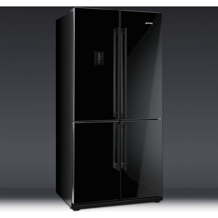 Smeg FQ60NPE Four Door Frost Free American Fridge Freezer - Black