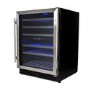 electriQ 60cm Wide 51 Bottle Dual Zone Wine Cooler - Stainless Steel/Black